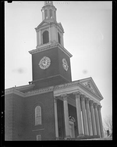 Campus Scenes; (1939 Kentuckian) (University of Kentucky), exterior, clock tower atop unmarked building