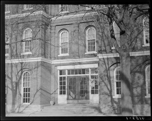Campus Scenes; 1939 Kentuckian) (University of Kentucky), exterior entrance to unmarked building