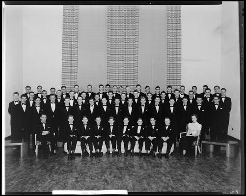 Men's Glee Club (1939 Kentuckian) (University of Kentucky); interior, group portrait