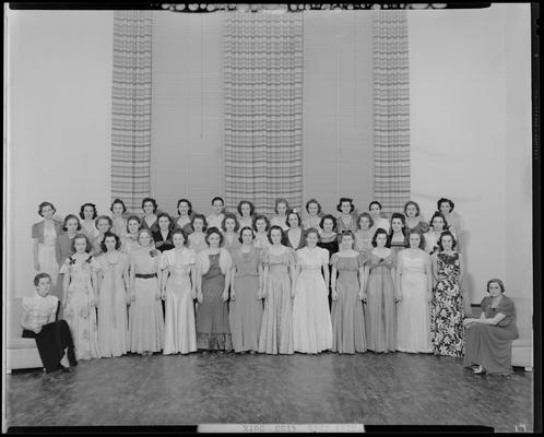 Women's Glee Club (1939 Kentuckian) (University of Kentucky); interior, group portrait