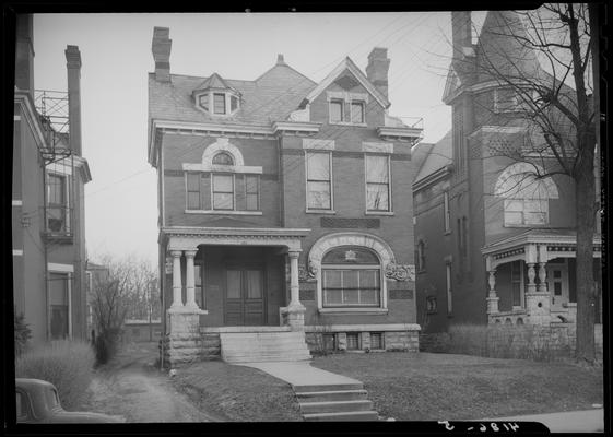 Fraternity Houses (1939 Kentuckian) (University of Kentucky); exterior front view of house, street address 250, street unknown