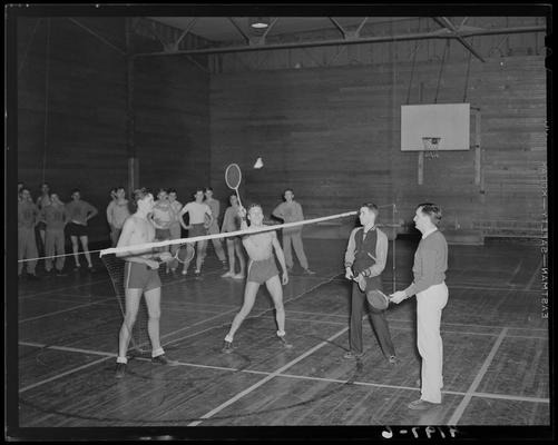 Intramural (1939 Kentuckian) (University of Kentucky); badminton, players on the court