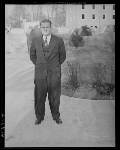 Intramural (1939 Kentuckian) (University of Kentucky); unidentified man standing outside