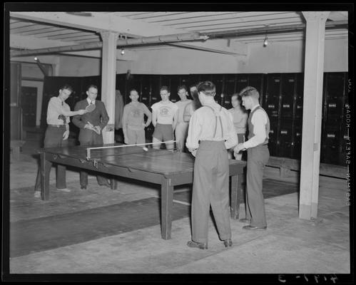 Intramural (1939 Kentuckian) (University of Kentucky); Ping-Pong, players engaged