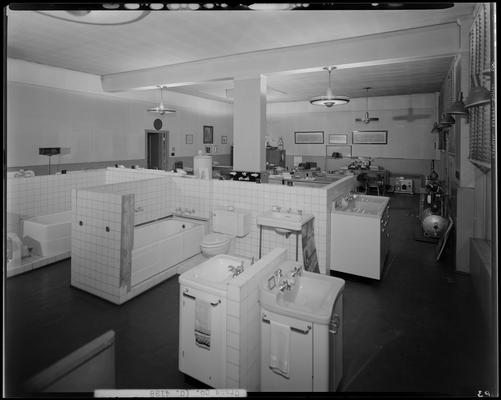 Crane Company (plumbing supplies), 375 East Main; interior, showroom