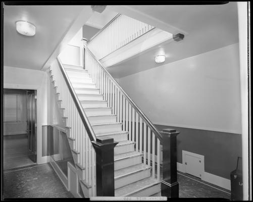 Franklin Pioneer Corporation Building, 139 North Limestone; interior, view of hallway and staircase