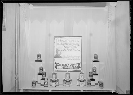 The K. Taylor Distilling Company (of Frankfort, Kentucky); liquor product display