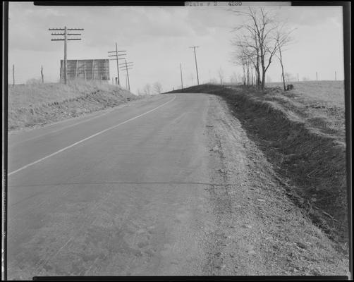 Stoll, Muir, Townsend & Park (attorneys, lawyers); post automobile accident photos requested by Gale Mohney; wreck on Richmond Road between Meyers (attorney George Ross) and Romanoff (attorney McCann); plate 2, view of Richmond Road