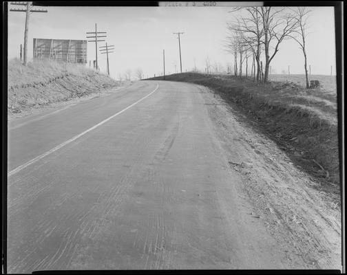 Stoll, Muir, Townsend & Park (attorneys, lawyers); post automobile accident photos requested by Gale Mohney; wreck on Richmond Road between Meyers (attorney George Ross) and Romanoff (attorney McCann); plate 3, view of Richmond Road