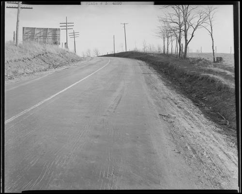 Stoll, Muir, Townsend & Park (attorneys, lawyers); post automobile accident photos requested by Gale Mohney; wreck on Richmond Road between Meyers (attorney George Ross) and Romanoff (attorney McCann); plate 3, view of Richmond Road