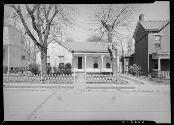 Pope Houses, US Senator John Pope; Joel Higgins, mansion; Slam Marrs; exterior view of a small house (home), street number 261 (no. 261)