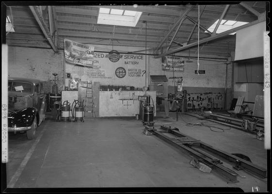 L.R. Cooke Chevrolet (255 East Main); grease rack, service bay