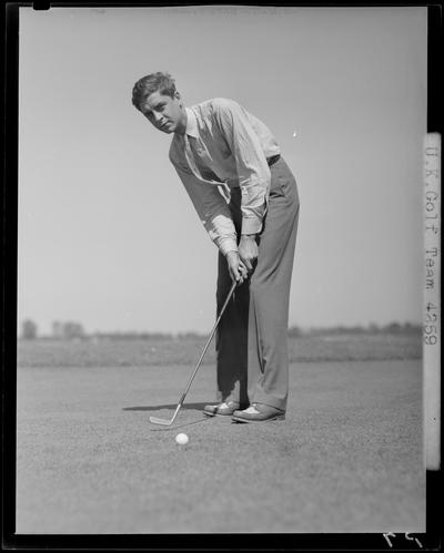 University of Kentucky Golf Team (1940 Kentuckian) (University of Kentucky); individual putting with club