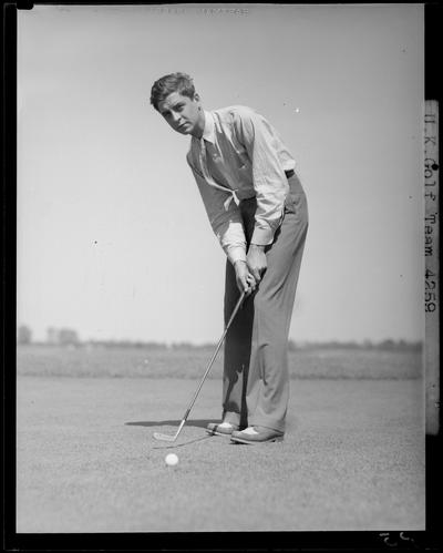 University of Kentucky Golf Team (1940 Kentuckian) (University of Kentucky); individual putting with club