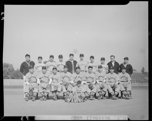University of Kentucky Baseball, (1940 Kentuckian) (University of Kentucky); team group portrait