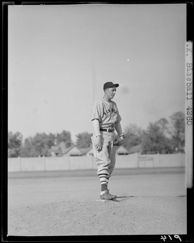 University of Kentucky Baseball, (1940 Kentuckian) (University of Kentucky); individual player, pitcher on mound with hands at his side