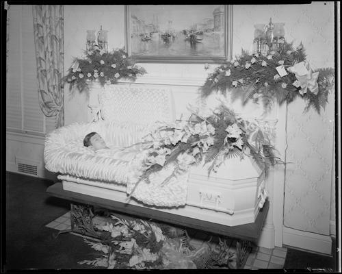 Nelson Ray Kaltenbach; corpse, young boy in a casket for viewing