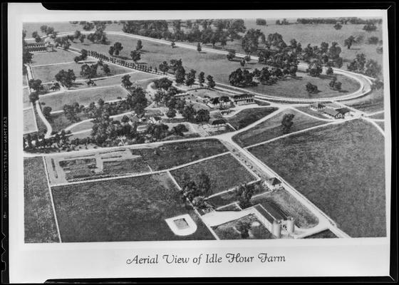 Aerial view of Idle Hour Farm; negative of a print