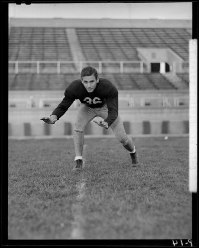 Football, (1940 Kentuckian) (University of Kentucky); Varsity Team, individual player, number 36 (no. thirty-six)