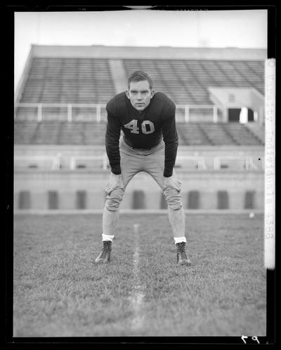 Football, (1940 Kentuckian) (University of Kentucky); Varsity Team, individual player, number 40 (no. forty)