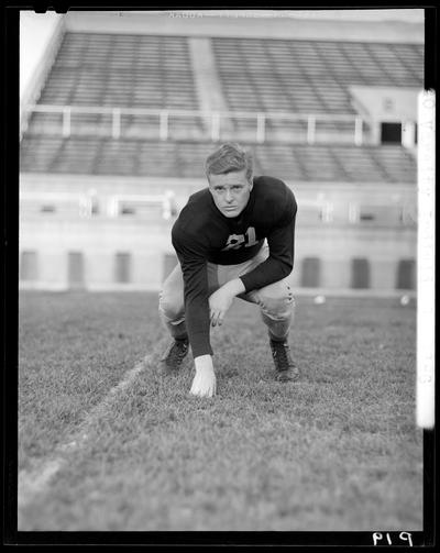 Football, (1940 Kentuckian) (University of Kentucky); Varsity Team, individual player, number 21 (no. twenty-one)