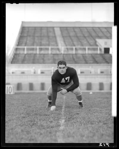 Football, (1940 Kentuckian) (University of Kentucky); Varsity Team, individual player, number 47 (no. forty-seven)
