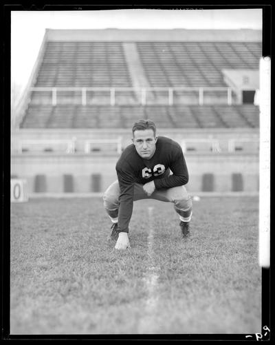 Football, (1940 Kentuckian) (University of Kentucky); Varsity Team, individual player, number 53 (no. fifty-three)