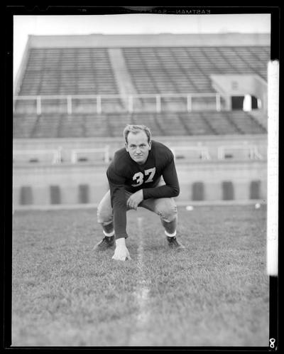 Football, (1940 Kentuckian) (University of Kentucky); Varsity Team, individual player, number 37 (no. thirty-seven)