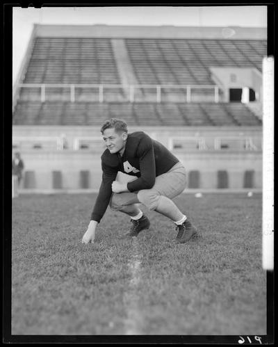 Football, (1940 Kentuckian) (University of Kentucky); Varsity Team, individual player, number 4 (no. four)