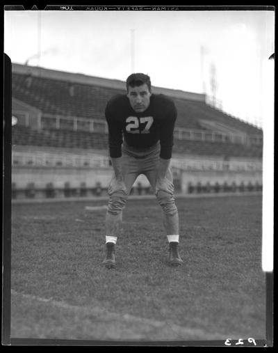 Football, (1940 Kentuckian) (University of Kentucky); Varsity Team, individual player, number 27 (no. twenty-seven)