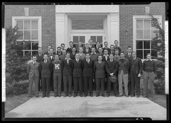 Poultry Club, (1940 Kentuckian) (University of Kentucky); group portrait in front of a building