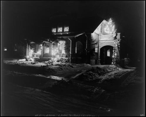 W.B. Griggs; exterior view of home and driveway, snow covered