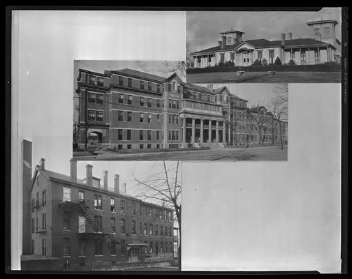 St. Joseph's Hospital, 544 West Second (2nd) Street; exterior, African-American segregated ward (copy negative, 3 views)