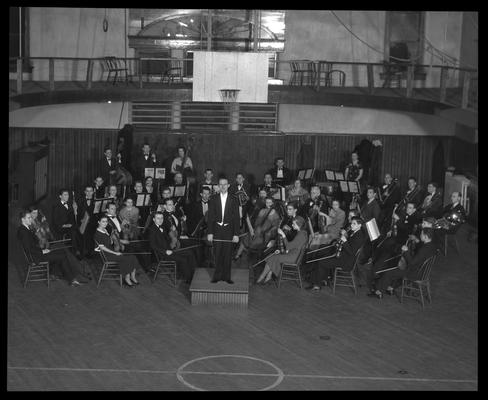 Morton Junior High School, 120 Walnut Street; orchestra in gym