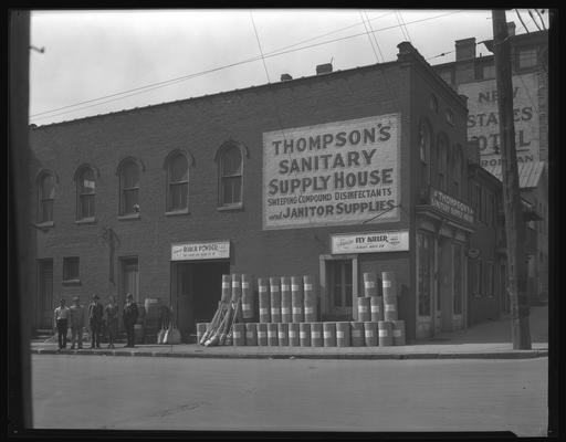 Thompson Sanitary Supply House (janitorial), 200 South Broadway; exterior (New States Hotel in BG, South Broadway and Vine)