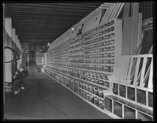 Montgomery Ward Company, 230-232 East Main; interior, storage area (mailroom?)