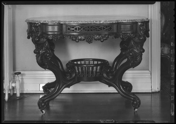 Cox, Mrs. C.G.; claw-foot table