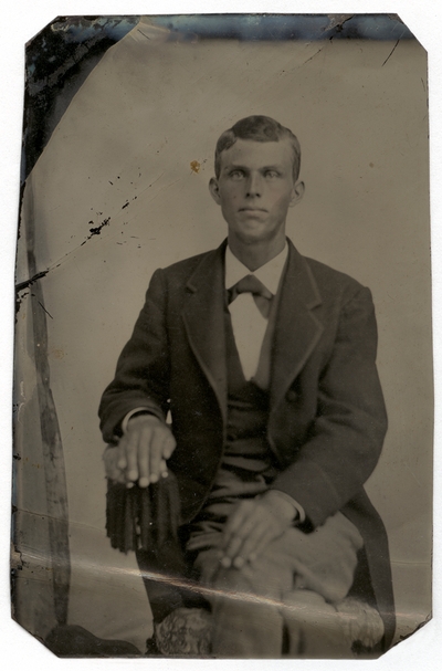 Hand-colored portrait of an unidentified man. Same man as in image no. 67