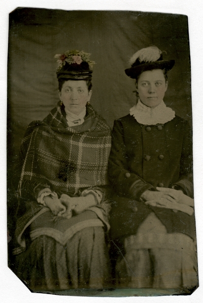 Hand-colored group portrait of two unidentified women