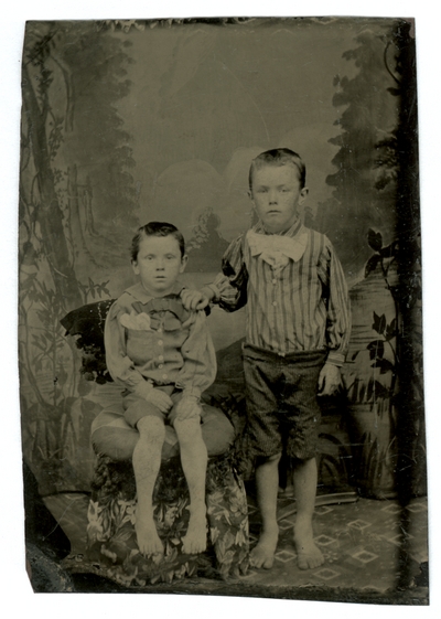 Group portrait of two unidentified boys