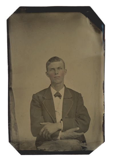 Hand-colored portrait of an unidentified man.  Same man as in image no. 3