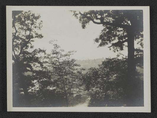 Wooded scene of Frankfort, view of new capitol