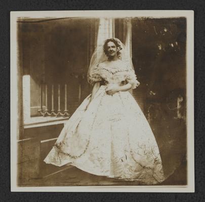 Woman in bridal gown