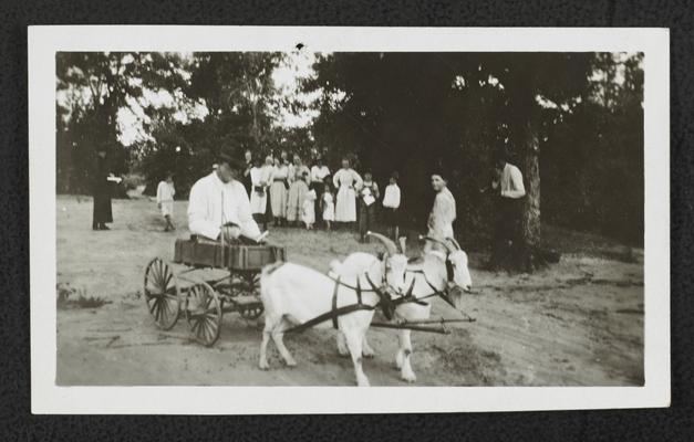 Kinsaul School- Geneva County, 1920. J.M. Holloway, a cripple, who drove his goat team to the adult school every day, and learned rapidly