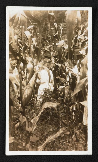 Miss Truman our county agent teaching beginners to select seed corn