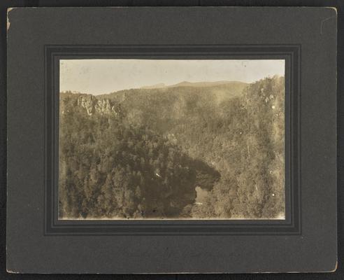 View of the Kentucky mountains. Bottom of the photograph reads: 'Breaks' of Big Sandy