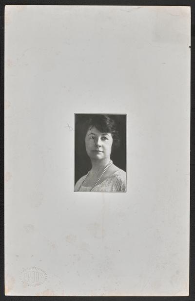 Formal portrait of Cora Wilson Stewart; taken in Lexington, Kentucky