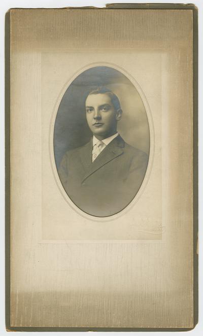 Male, unifentified. formal portrait made at a portrait studio in Morehead, Kentucky