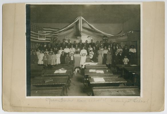 Kentucky Students. Back of the photograph reads: Open Fork Day School at Moonlight School