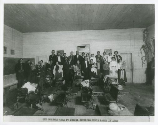 Kentucky students, phosing for a photograph in their classroom